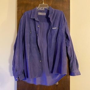 Purple Corduroy Long Sleeve Button-Up